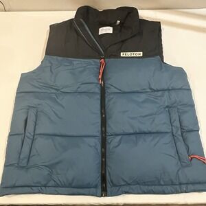 Peloton Cycling Puffer Vest w/ Zip Pockets & High Collar XL Mallard And Black